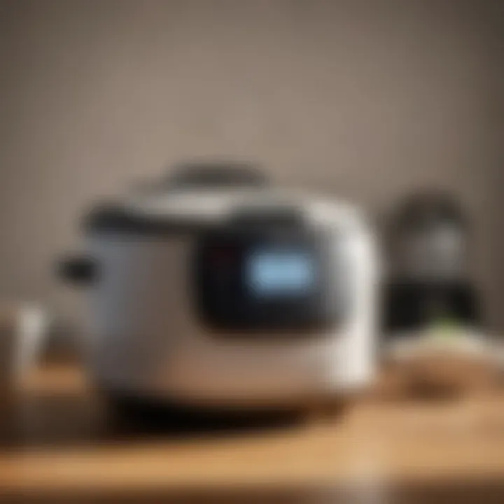 Interior of a Japanese rice cooker displaying advanced technology
