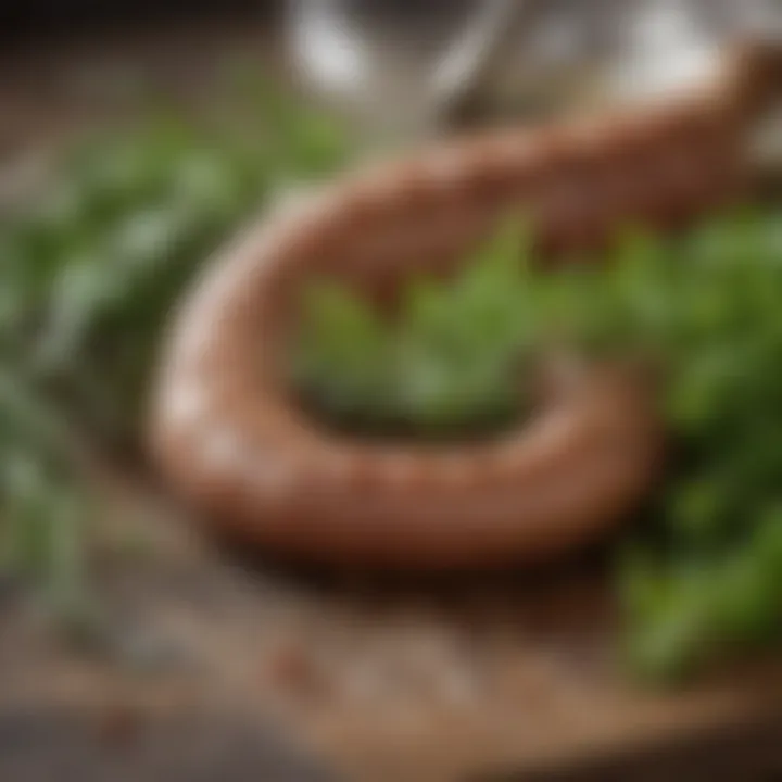 An array of fresh herbs commonly paired with sausage seasoning