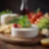 An assortment of fresh ingredients for brie cheese making