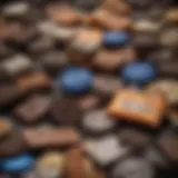 An assortment of Oreo candy bars showcasing various flavors and textures