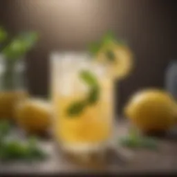 A refreshing summer lemonade cocktail garnished with mint