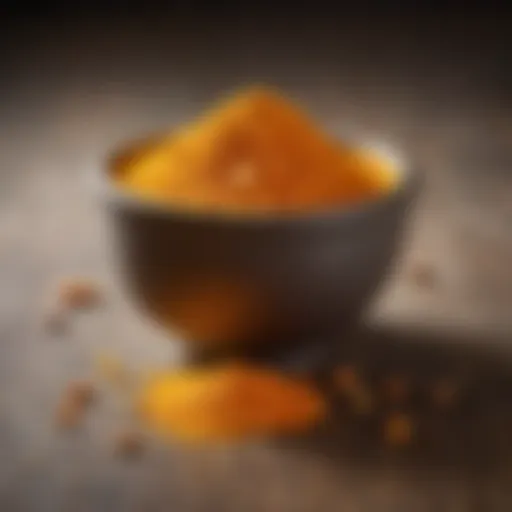 Golden turmeric powder in a bowl