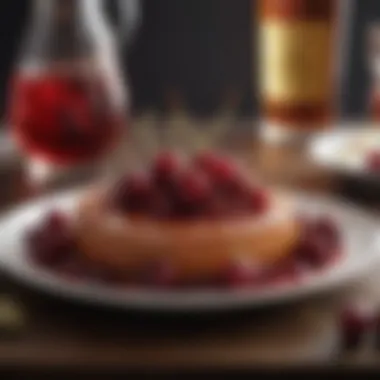 A dish creatively infused with cherry rum, highlighting its culinary versatility