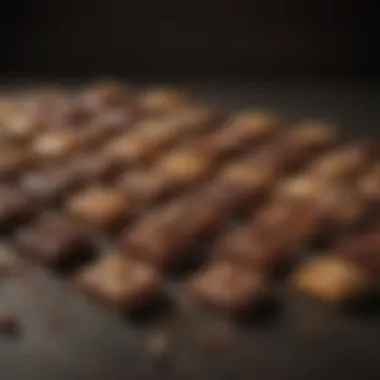 An assortment of chocolate toffee variations showcasing diverse flavors