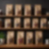 A selection of gourmet coffee bags displayed on a wooden shelf