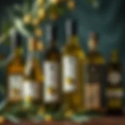 Selection of premium extra virgin olive oil bottles
