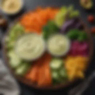 Creamy avocado dip served with assorted fresh vegetables