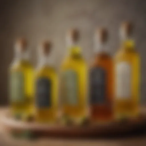 Bottles of exquisite Moroccan olive oil on display