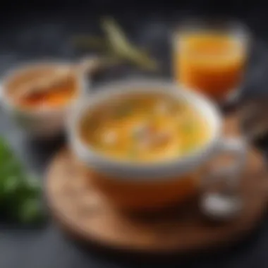 Delicious Organic Chicken Broth in a Cup Delicious organic chicken broth served in a cup with spices