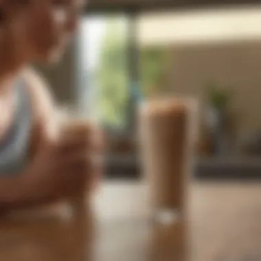 Person enjoying a protein shake post-workout
