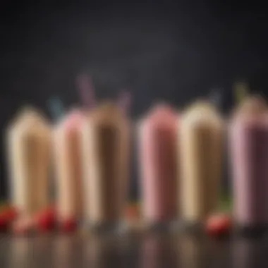 Variety of premade protein shake flavors