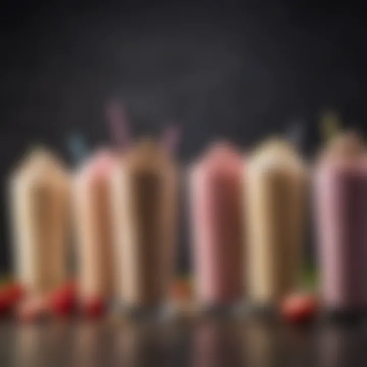 Variety of premade protein shake flavors