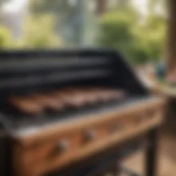 Elegant wood barbecue grill showcasing craftsmanship and design