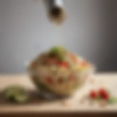 Gourmet BLT Pasta Salad Presentation A gourmet presentation of BLT Pasta Salad garnished with herbs.