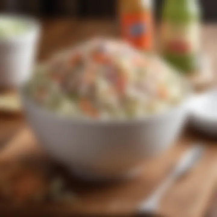 Bowl of prepared Bob Evans cole slaw