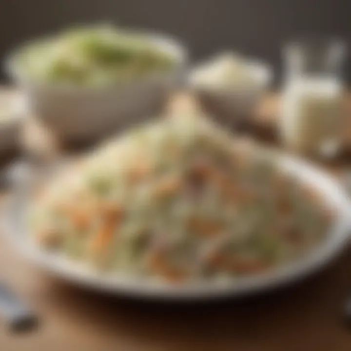 Cole slaw served alongside a meal