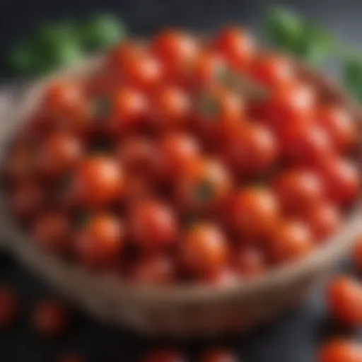 Vibrant grape tomatoes in a basket showcasing their fresh appeal