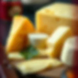 An assortment of cheeses ideal for ravioli filling