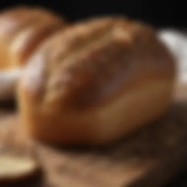 Hearty Bread Enriched with Flaxseed Baking scene featuring a loaf infused with flaxseed