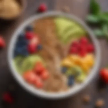 Energizing Smoothie Bowl with Flaxseeds A smoothie bowl topped with flaxseeds and fresh fruits