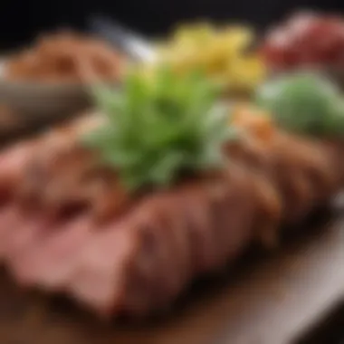 Succulent Meat Ready for Chawarma Sliced succulent meat for chawarma