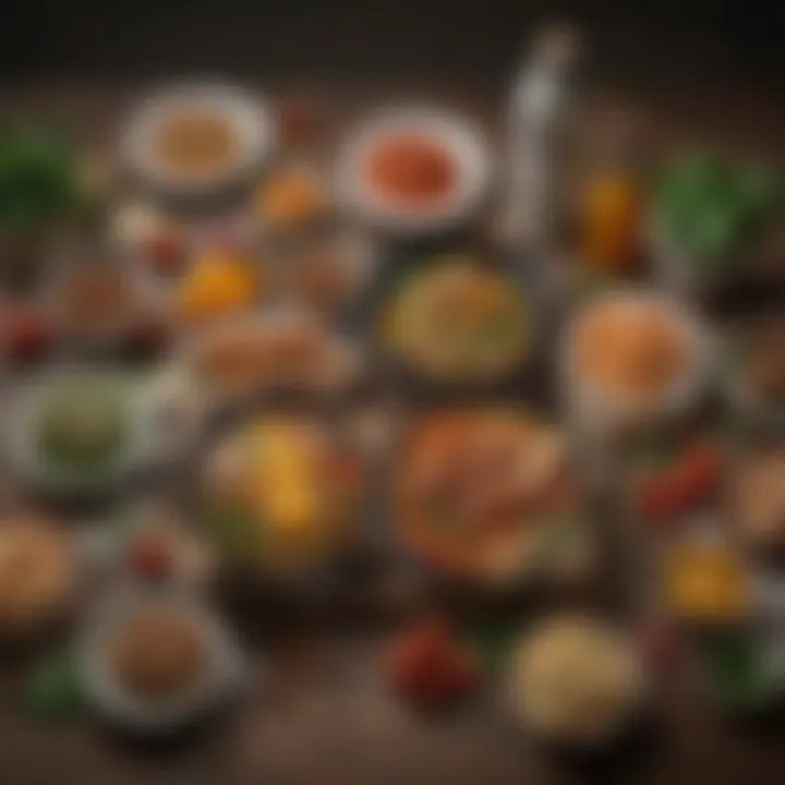 A beautifully arranged meal kit with fresh ingredients