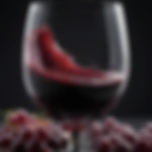 Close-up of a glass filled with sweet Cabernet Sauvignon