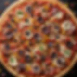 A freshly baked eleven-inch pizza showcasing a variety of vibrant toppings