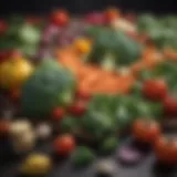 Colorful array of low carb vegetables
