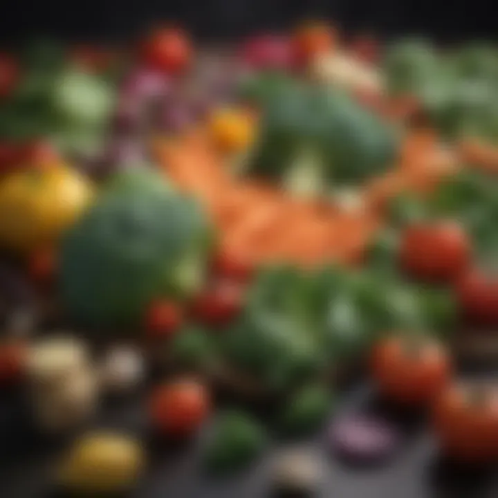 Colorful array of low carb vegetables