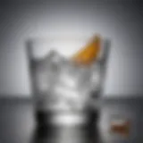 A close-up of vodka showcasing its clarity and texture