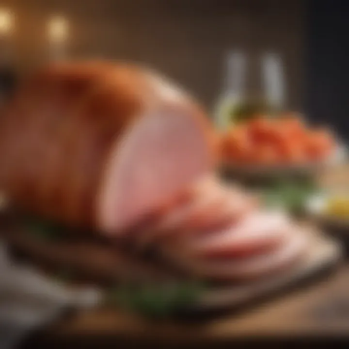 Delicious ham served with complementary sides