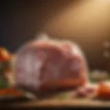 Elegant display of a ham bag with preserved ham