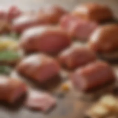 Diverse Ham Bag Materials Variety of ham bags made from different materials