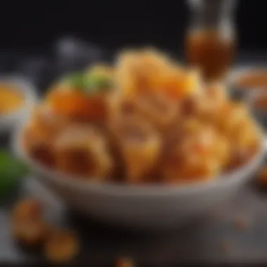 Culinary Delights Featuring Honeycomb A selection of culinary creations using honeycomb as a focal ingredient