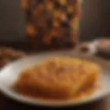 Artistic presentation of a honeycomb dish showcasing its unique texture and structure