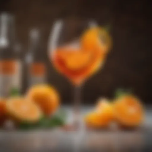 Close-up of Aperol Spritz with vibrant orange hue