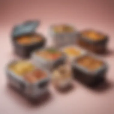 Display of various types of insulated lunch carriers for different lifestyles