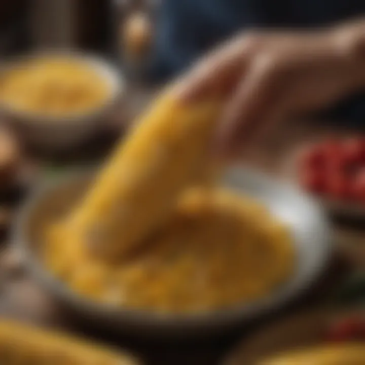 A close-up of a corn dish being enjoyed, capturing the essence of culinary love.