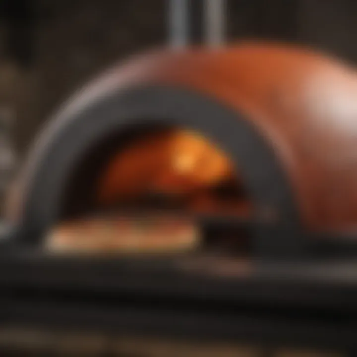 A close-up view of the mimiuo pizza oven showcasing its elegant design and craftsmanship