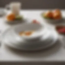 Elegant minimalist dinnerware set displayed on a dining table