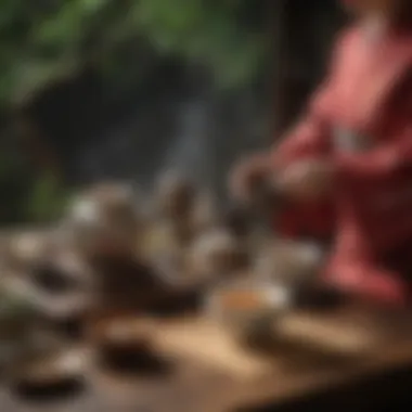 Cultural Essence of Tea Ceremony A traditional tea ceremony illustrating cultural significance