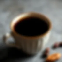 A close-up of a coffee cup filled with a dark liquid, symbolizing fake coffee.