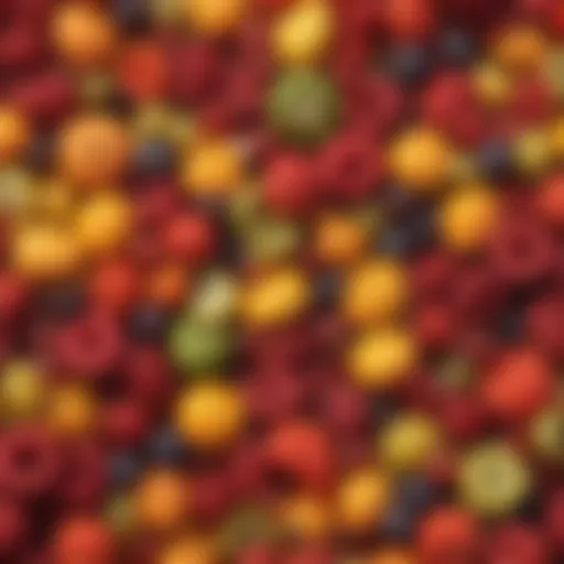 Freshly freeze dried fruits showcasing vibrant colors and textures