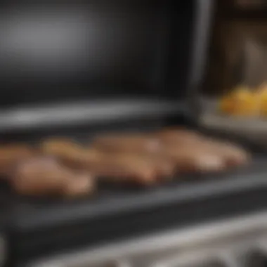 Close-up of the grill's innovative features and controls for easy operation