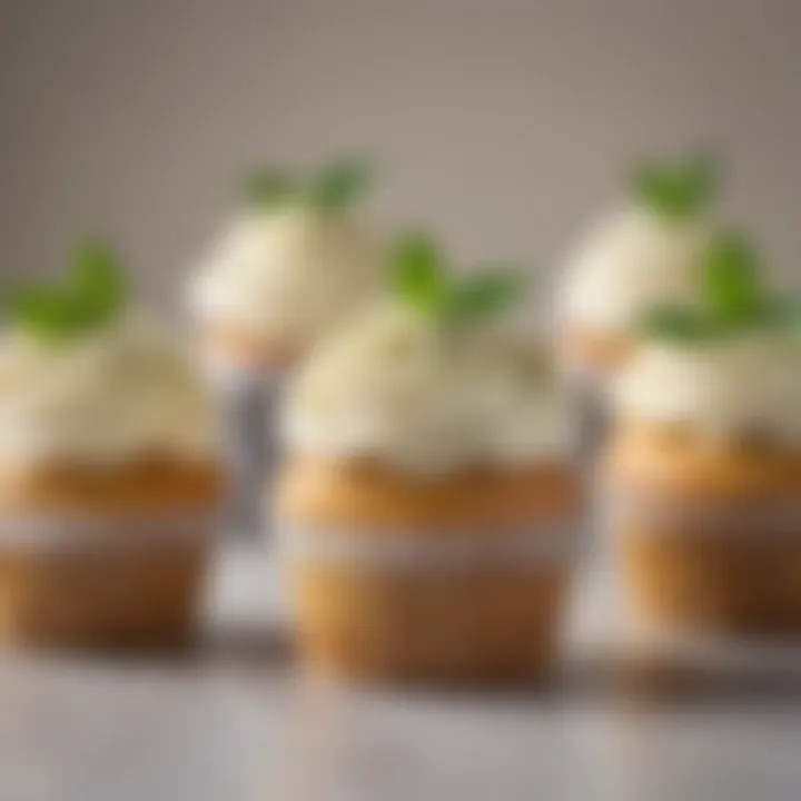 Elegant vegan cupcakes decorated with plant-based icing