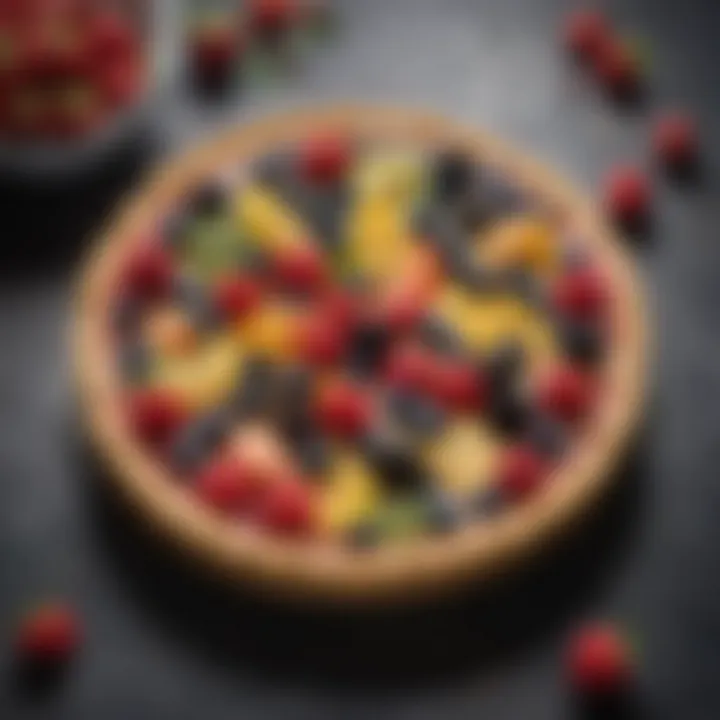 Delicious vegan fruit tart adorned with fresh berries