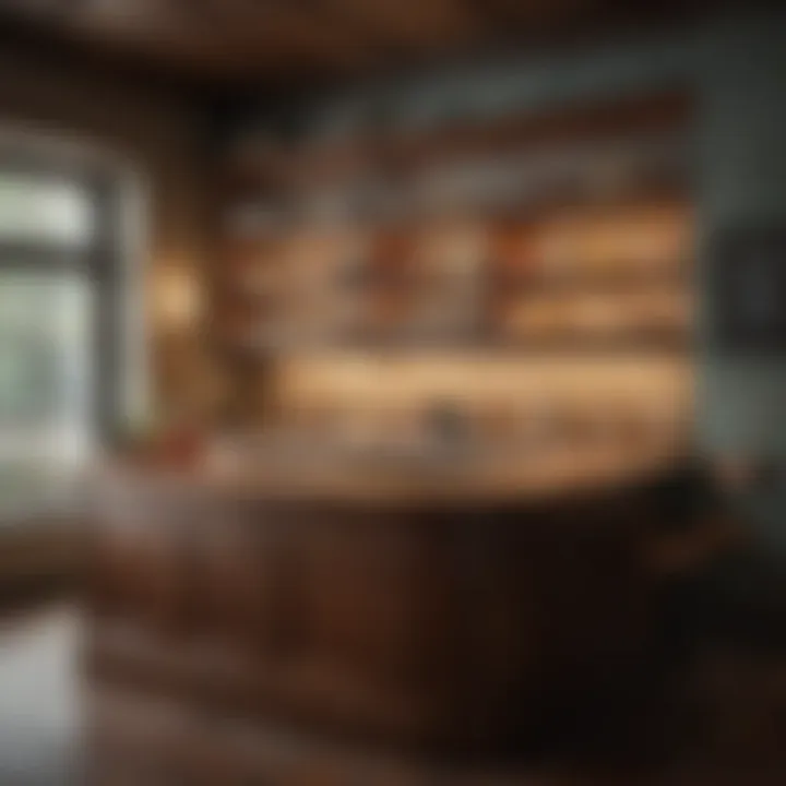 A cozy home bar setting for crafting unique sweet alcoholic beverages.