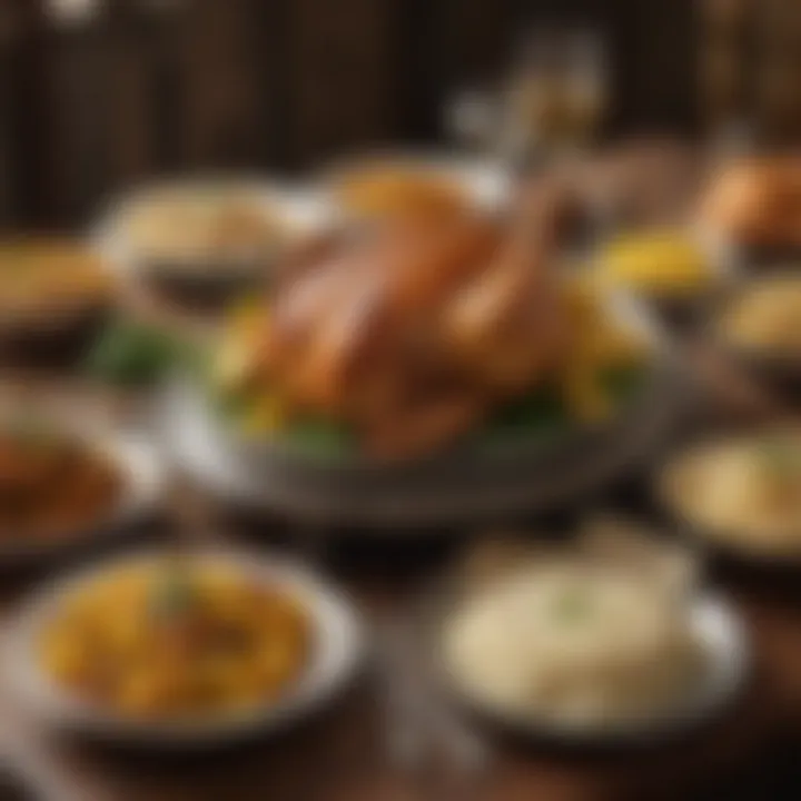 A beautifully arranged dining table featuring Mughlai Chicken