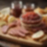 A luxurious spread of bacon jelly on a charcuterie board